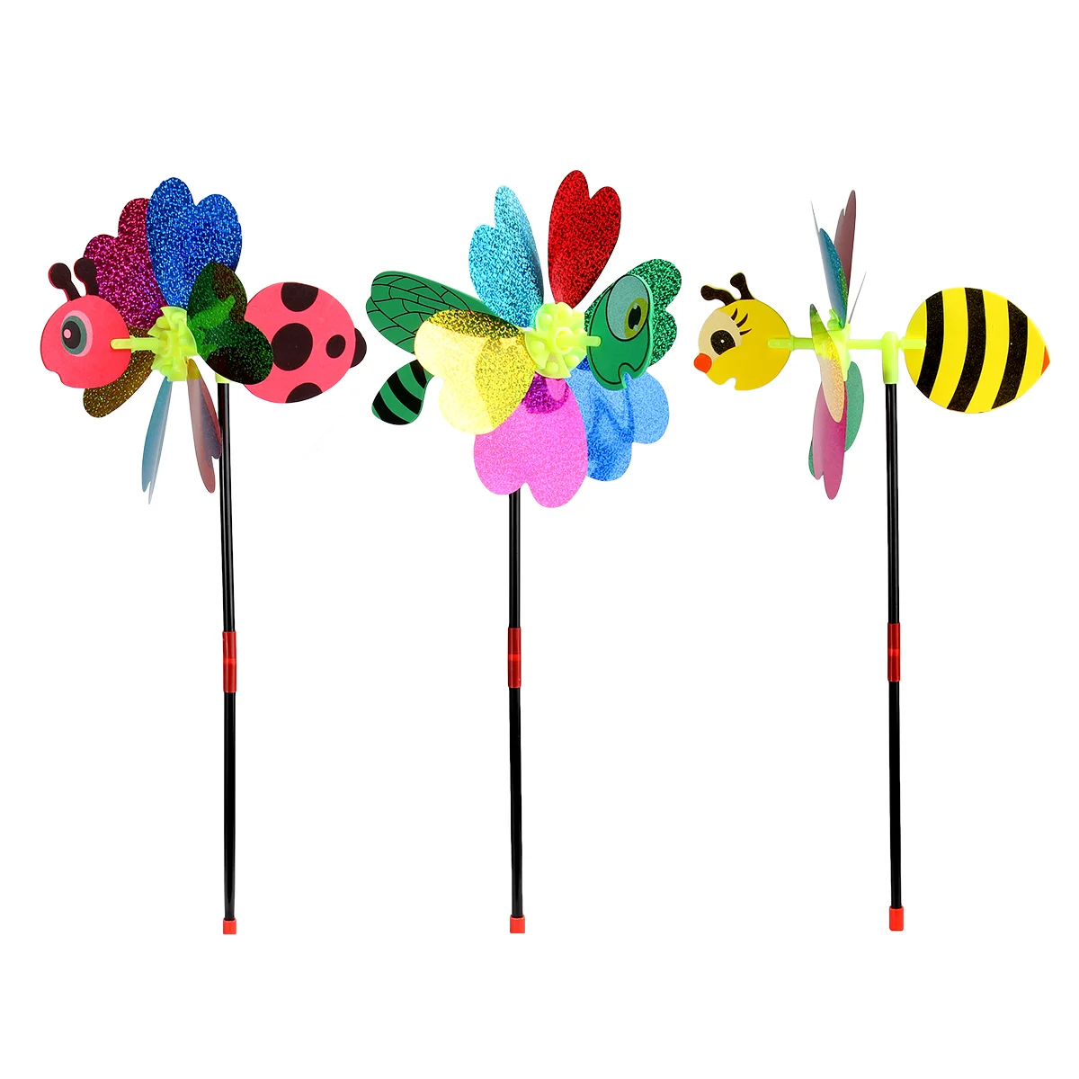 

3pcs Cartoon Creative Creative Insect Pattern Windmill Ornament Cartoon Pinwheel Windmill Toy for Outdoors