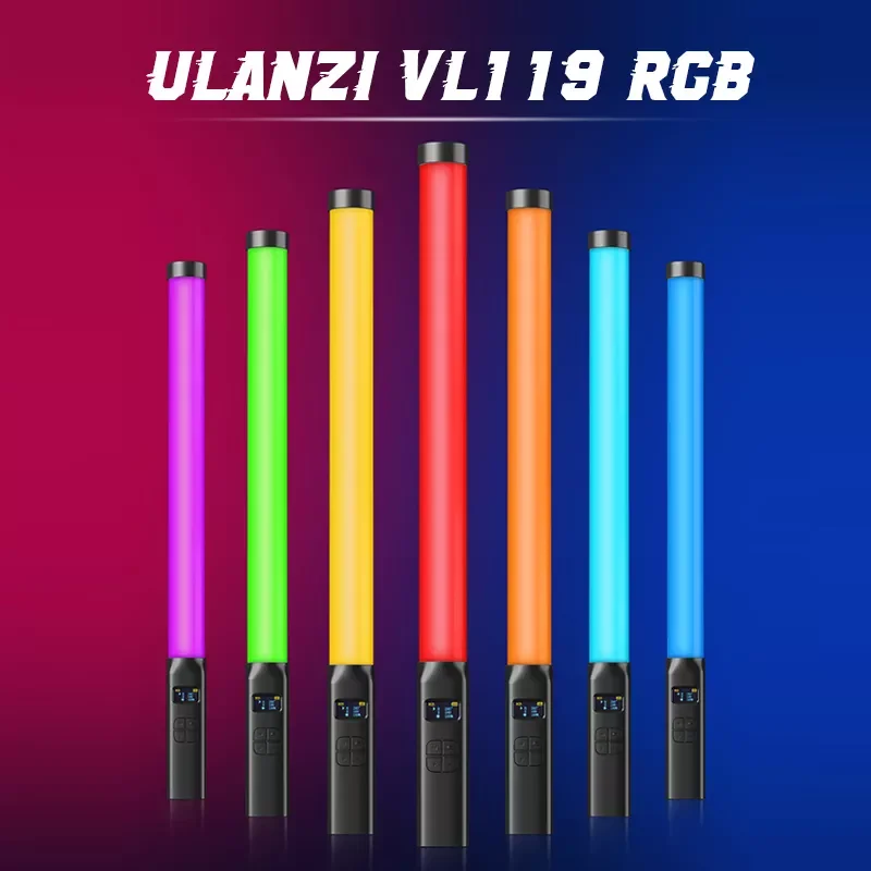

Ulanzi VL119 Handheld RGB Colorful Stick Light 19.68 inch Handheld LED Light Wand CRI 95+ 2500K-9000K Photography Studio Lamp