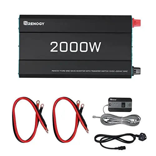 

Renogy Inverter 2000 W 12 V with On/Off Switch DC to AC with AC Priority Switch Function