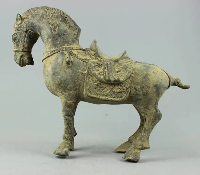 

Collectible Decorated Old Handwork Bronze sculpture Horse statue Healing Medicine Decoration 100% Brass Bronze 20cm