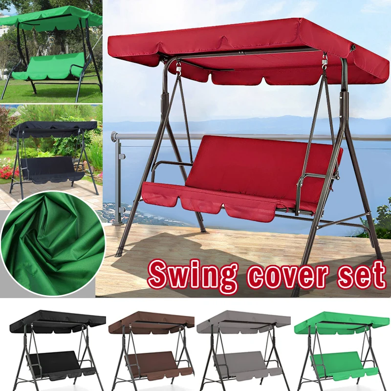 

3 Seat Swing Canopies Seat Cushion Cover Set Patio Swing Chair Hammock Replacement Waterproof Garden Dustproof Thickened Outdoor