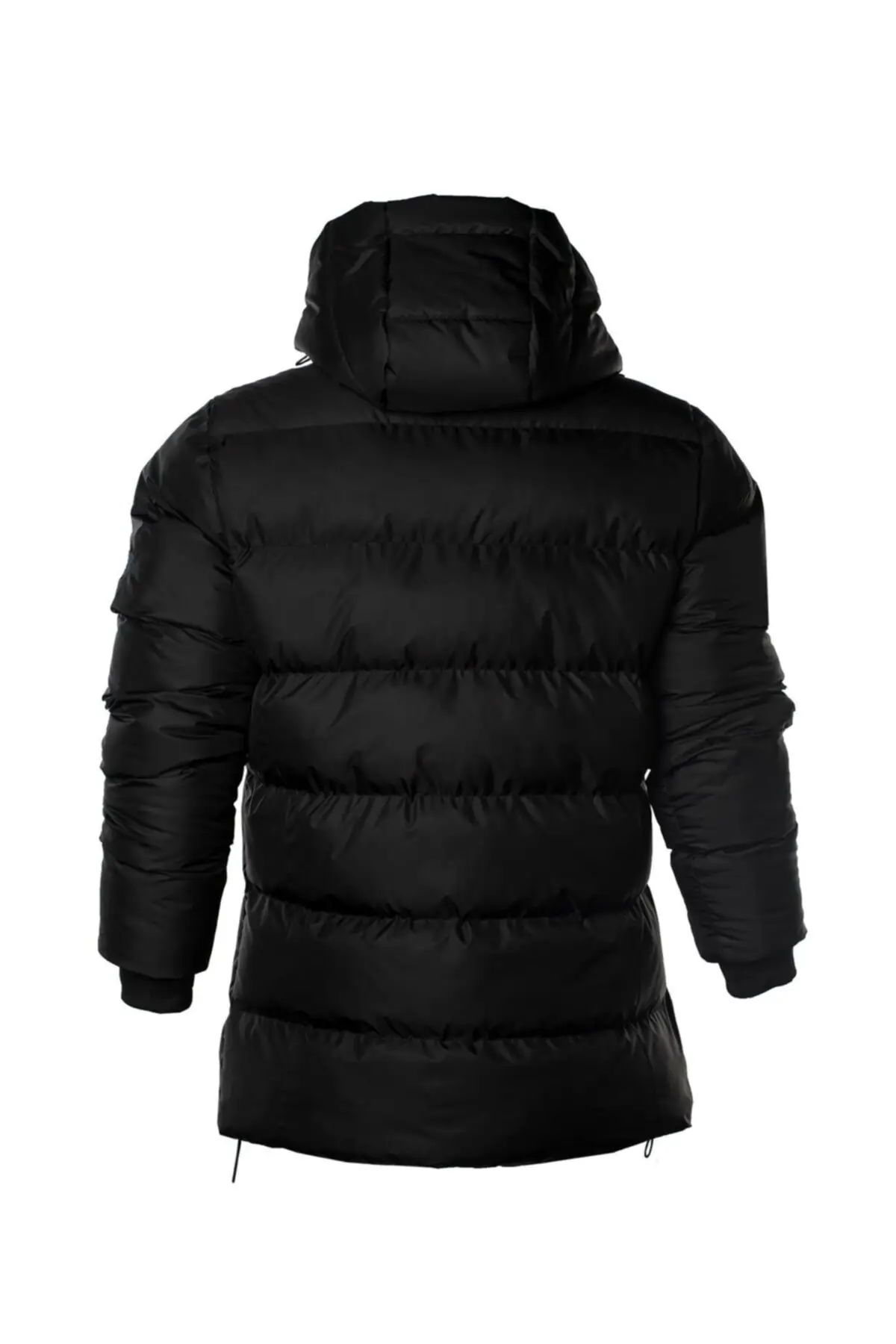 Men's Black Hooded Coat Mpj3122-bk