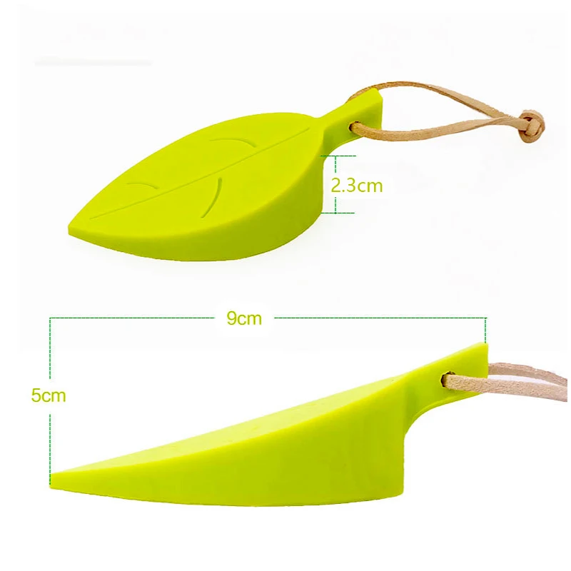 Leaves Shape Silicone Rubber Door Stop Stoppers Block Children Anti-Folder Hand Security Card Hanging Hot