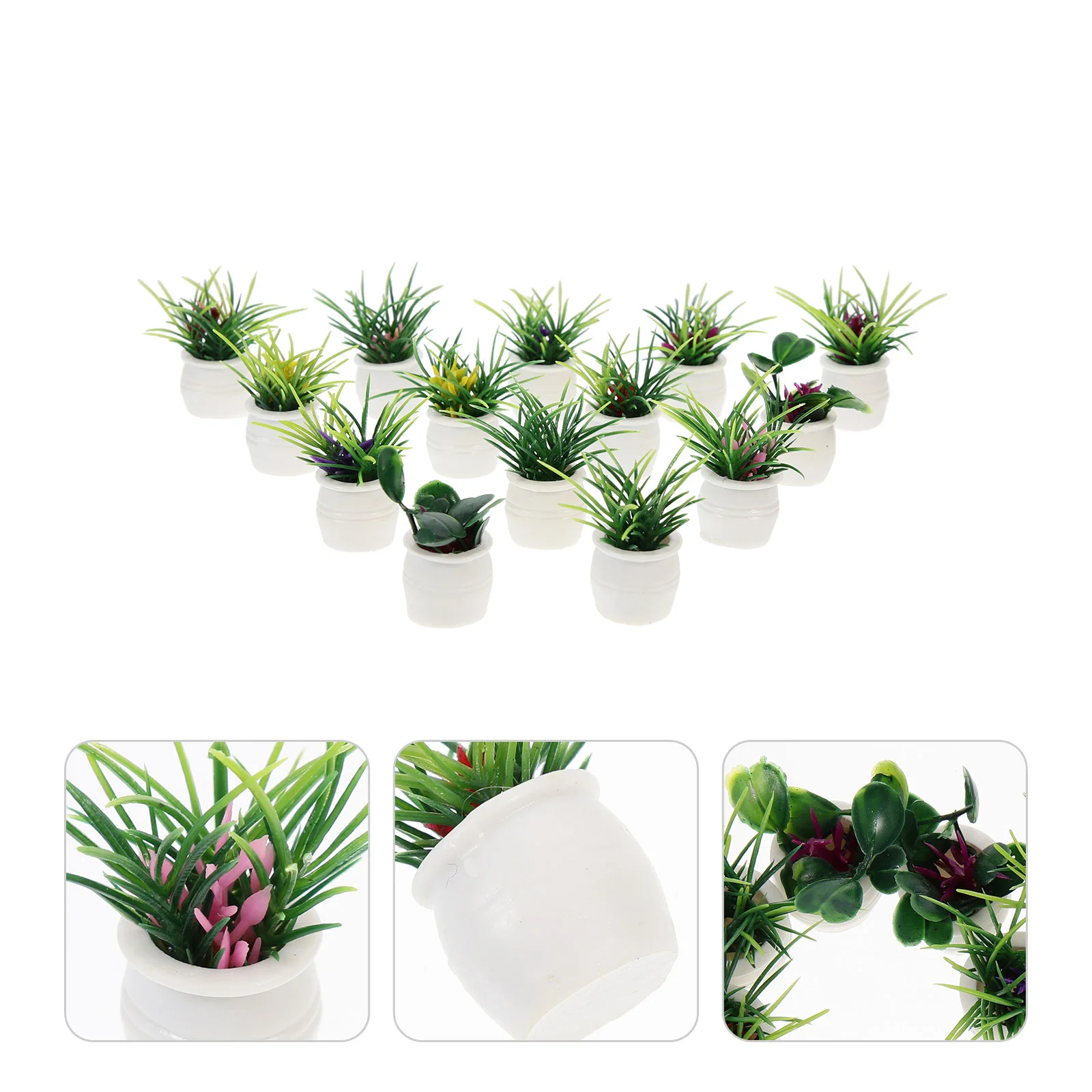 

14pcs Fake Miniature Small House Bonsai Ornaments Micro Landscaping Adornments
