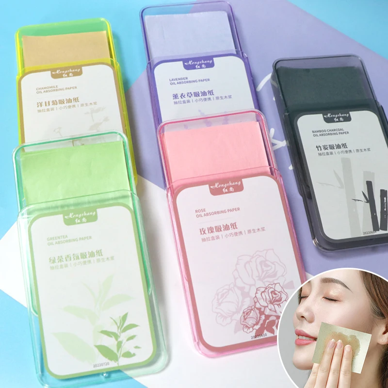 

600pcs/2Box Control Blotting Absorbent Paper Face Oil Absorbing Sheets Paper Cleaner Matting Face Wipes Beauty Makeup Tools