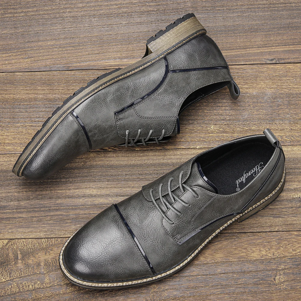 

40~46 Casual Shoes Men Brand Comfortable Fashion 2023 Leather Shoes Men