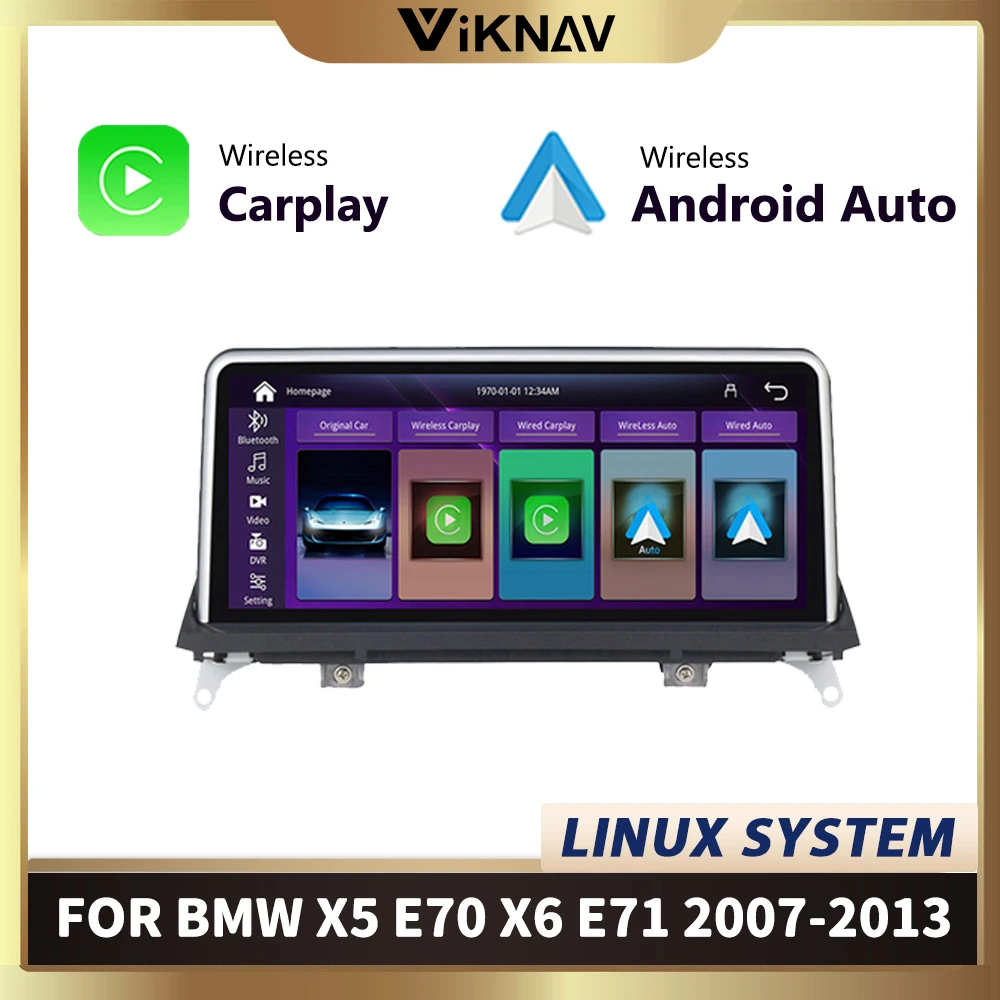 

Linux Car radio CarPlay For BMW X5 E70 X6 E71 2007-2013 radio Wireless Android Auto Car Multimedia navigation carplay radio car