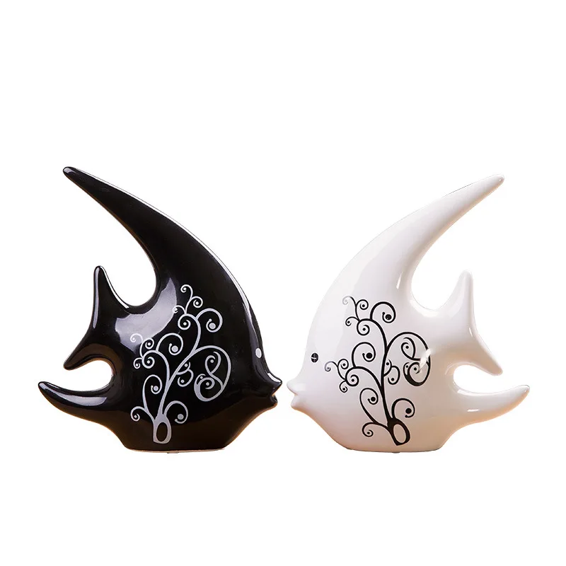 

SIMULATION ANIMAL SHIRI STATUE HELOSTOMA TEMMINCKI ARTS CERAMIC CRAFTWORK DESKTOP OFFICE DECORATION VALENTINE'S DAY GIFT L2929