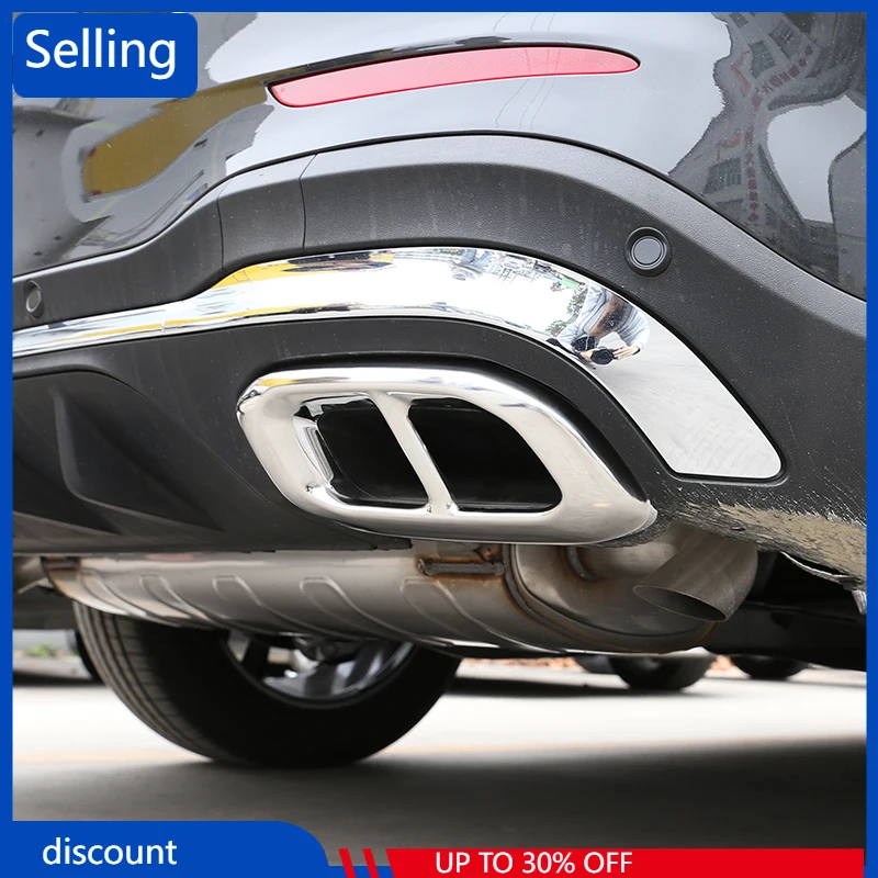 

For Mercedes Benz GLE GLC GLS W167 X253 X167 Car Exterior Accessories ABS Black/Silver Muffler Exhaust Pipe Tail Cover Stickers
