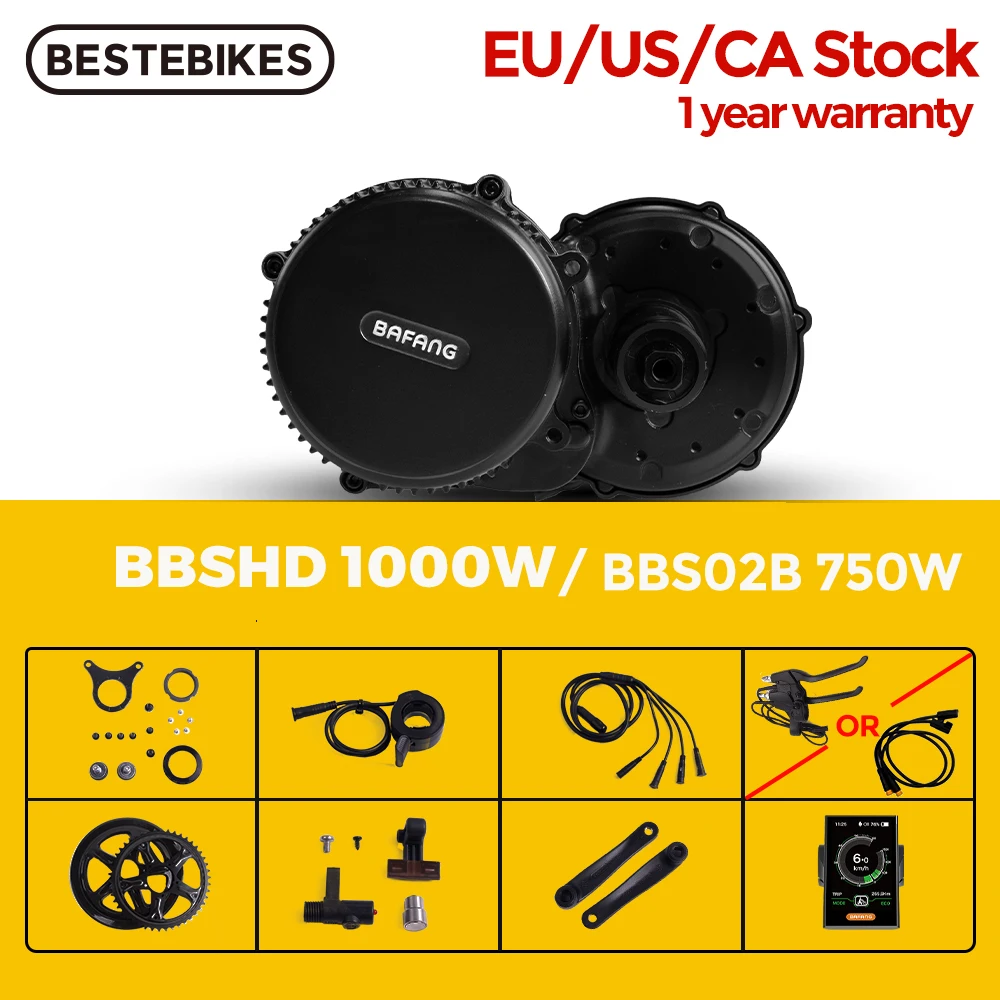 Bafang 48/52V BBSHD 1000W BBS02B 48V 750W Mid Drive Motor Bicycle Electric eBike Conversion Kit Powerful Central e-Bike Engine