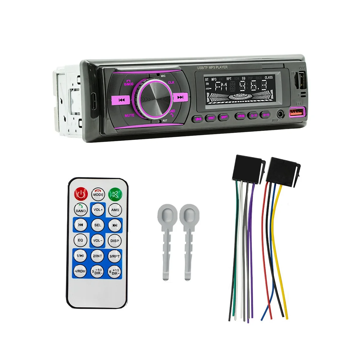 Автомобильный аудиоприемник стереоприемник с Bluetooth ЖК-дисплеем AM/FM радио