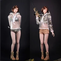 onepop dv 02 in stock 16 scale sexy cool beach suit camo hooded vest short pants shorts fit 12 inches tbl ph jo figure body