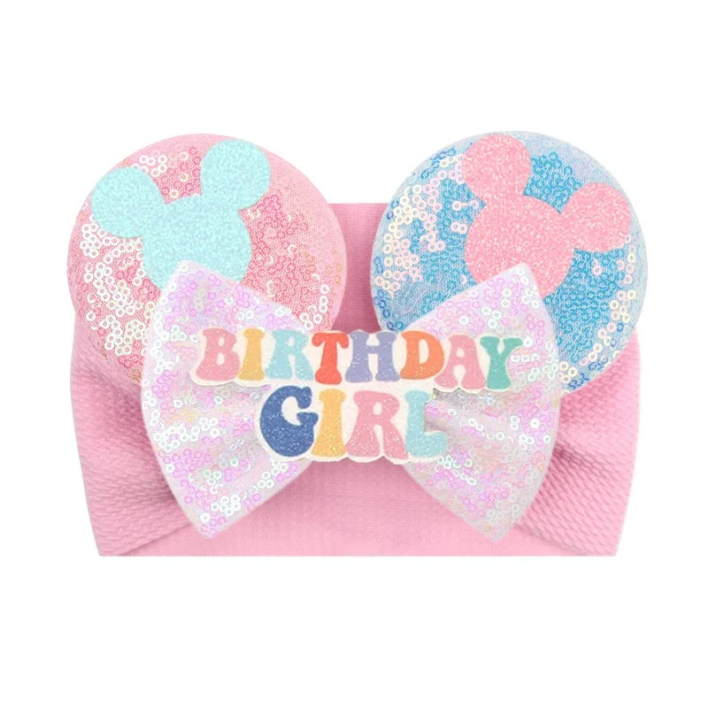 

2023 New Disney Baby HeadWrap Cartoon Minnie Mouse Ears Headband Toddler Turban Kids Hair Accessories DIY Children Bow Hairband