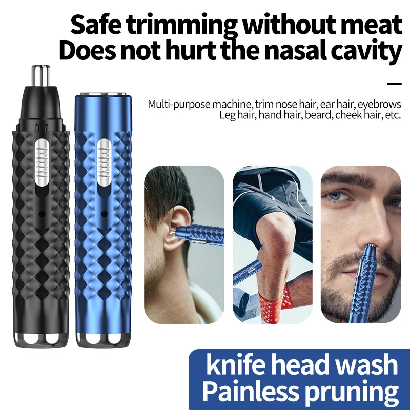 

Электрический триммер для бритья носа и ушей, безопасный уход за лицом, перезаряжаемый триммер для волос в носу для мужчин, бритва для удаления волос, борода