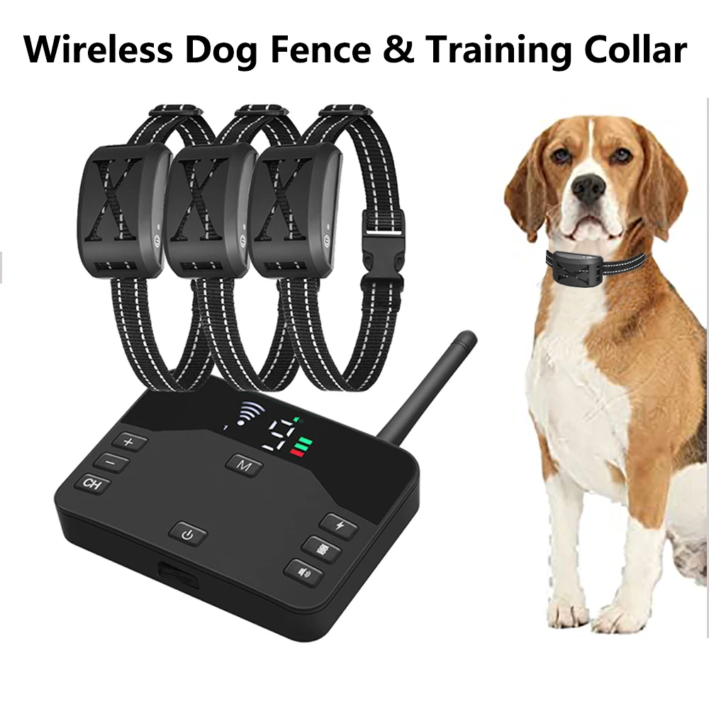 

Перезаряжаемый электрический ошейник для домашних животных, система сдерживания домашних питомцев, приемник, регулируемая водонепроницаемая система, ошейник для собак