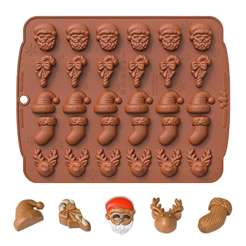 

Christmas Chocolate Molds Snowman Bell Christmas Tree Silicone Mold Baking Mould For Chocolate Cake Christmas Decorations