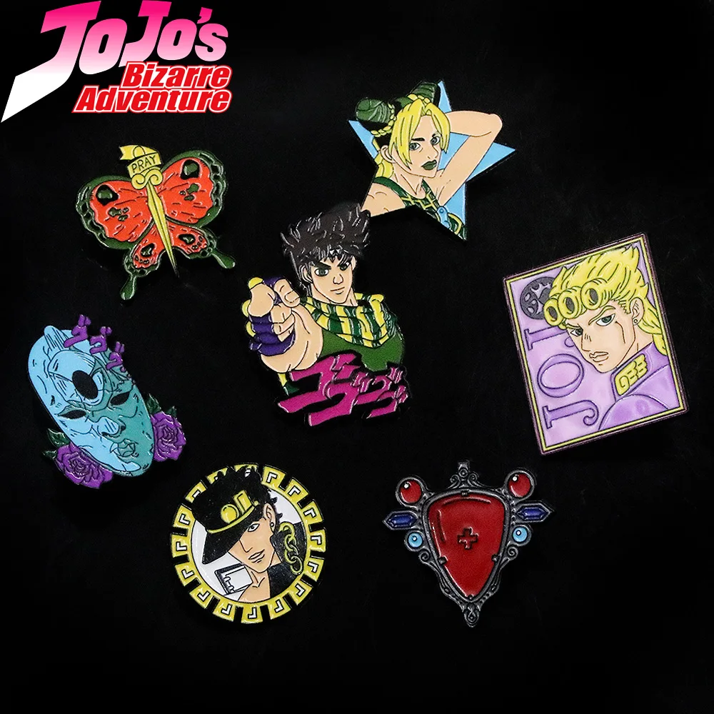 

JoJo's Adventure Protagonis Enamel Brooch Stone Mask Joseph Joestar Kujo Jotaro Pin Clothing Hat Accessories For Friend Gift