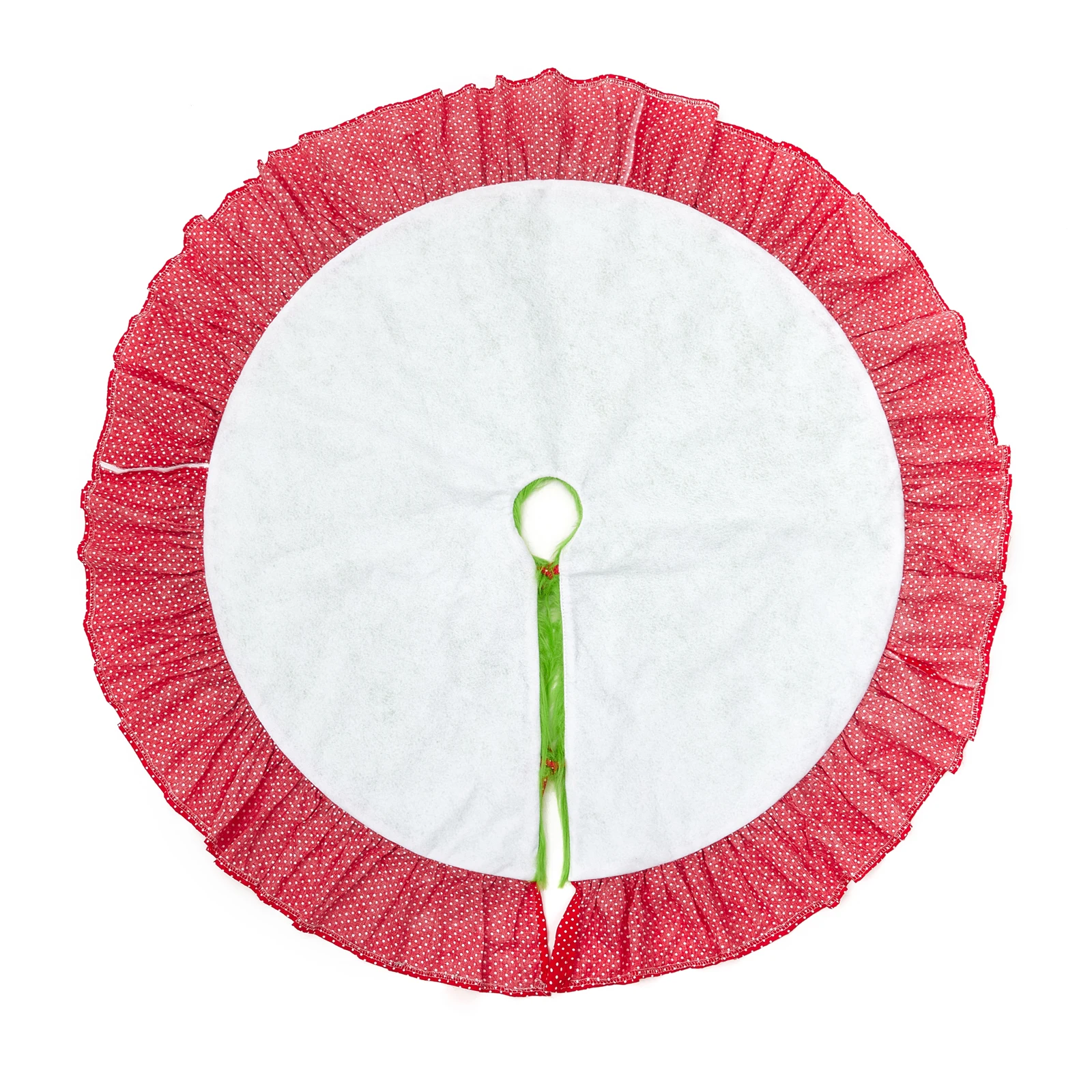 Зеленая юбка для рождественской елки. Плюшевая в виде Большой коврик праздничной