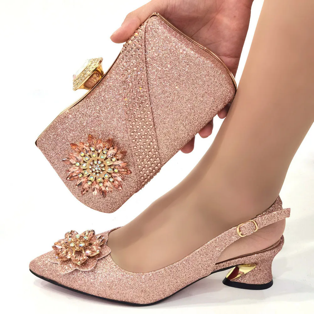 

Новейшие итальянские туфли и сумки, подходящие к обуви с сумкой, набор украшенных стразами, искусственные африканские наборы 2022