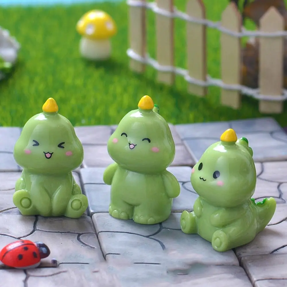 Cartoon Mini Dinosaur Ornament Simulation Cute Figurines Miniature DIY Resin Crafts Statue