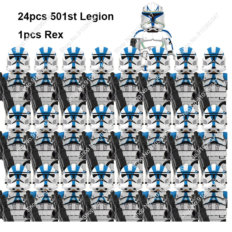 

Disney 25Pcs Star Captain Wars Commando Cody Rex 501st Clone Legion Stroom Trooper Figures Compatible Building Blocks Kids Toys