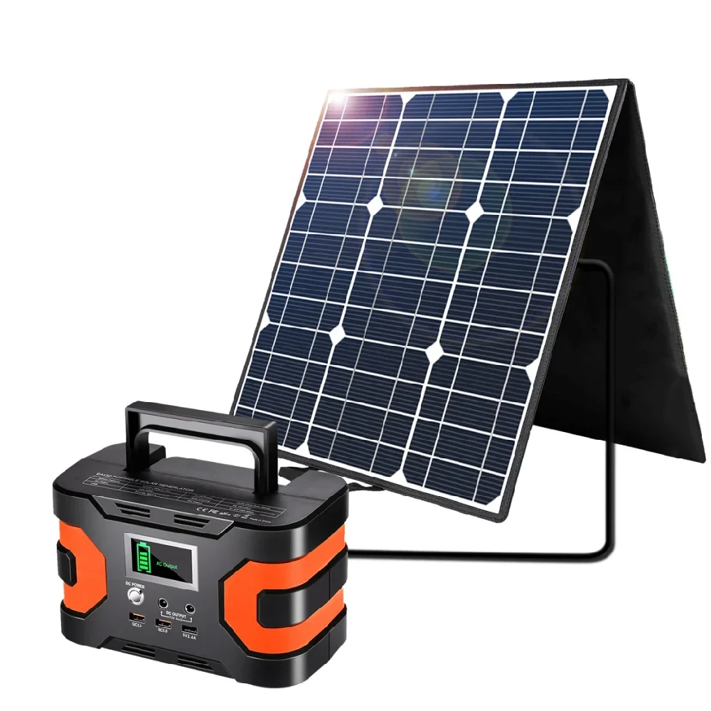 

2023New 200W Peak Power Station, Flashfish CPAP Battery 166Wh 45000mAh Backup Power Pack With 50W 18V Portable Solar Panel, FLA