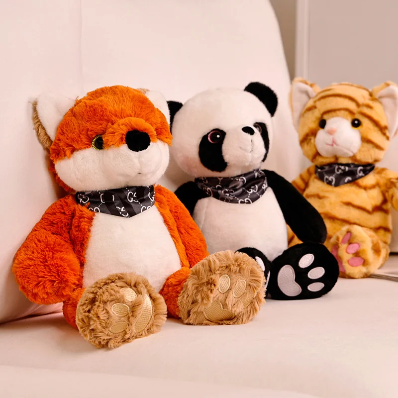 

Милая плюшевая игрушка, панда, лиса, кошка, Мягкая Реалистичная мультяшная кукла шимпанзе, Успокаивающая игрушка для детей, подарок на день рождения для девочек, 25 см/38 см