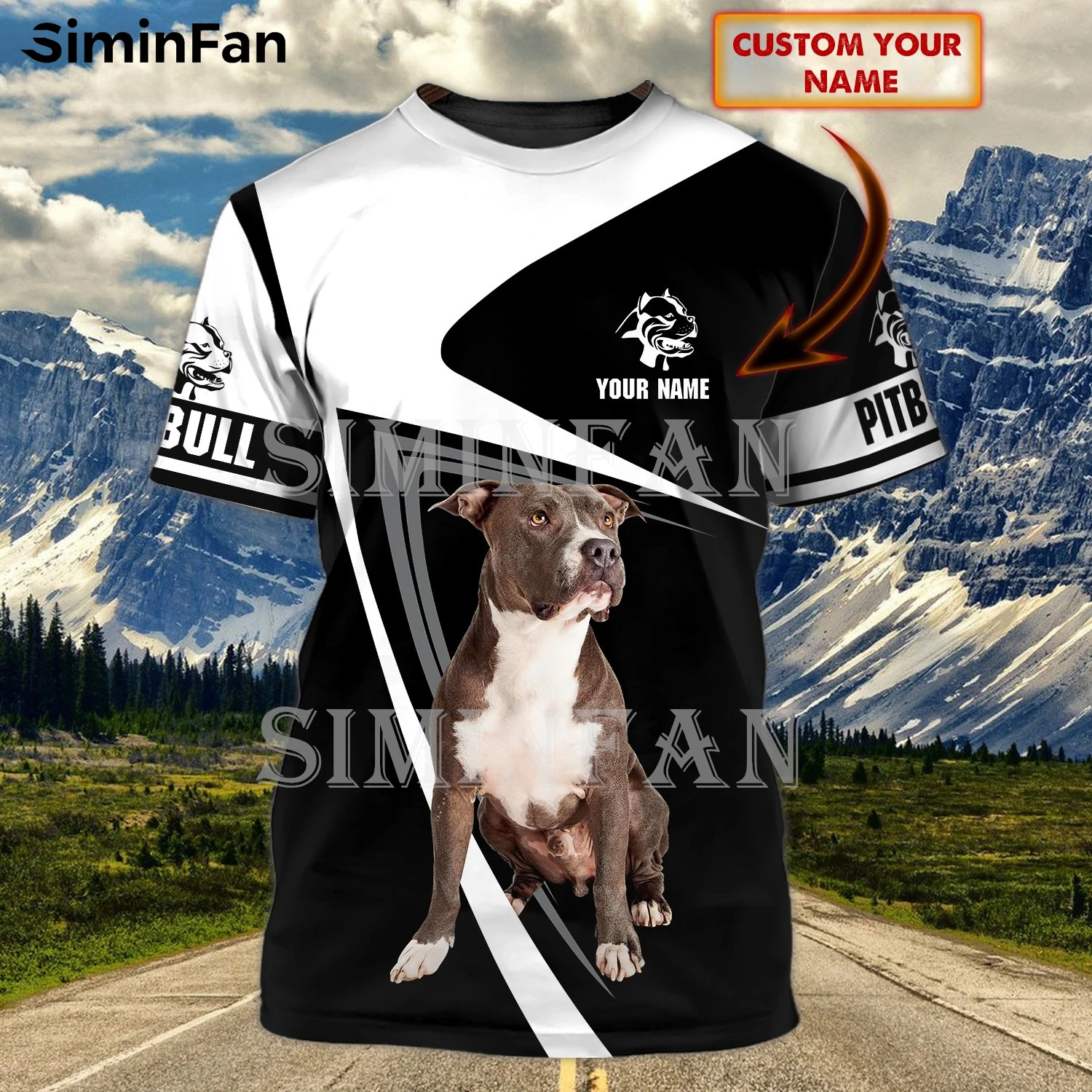 Футболка Pitbull Мужская/женская с 3D принтом Повседневная рубашка в стиле Харадзюку