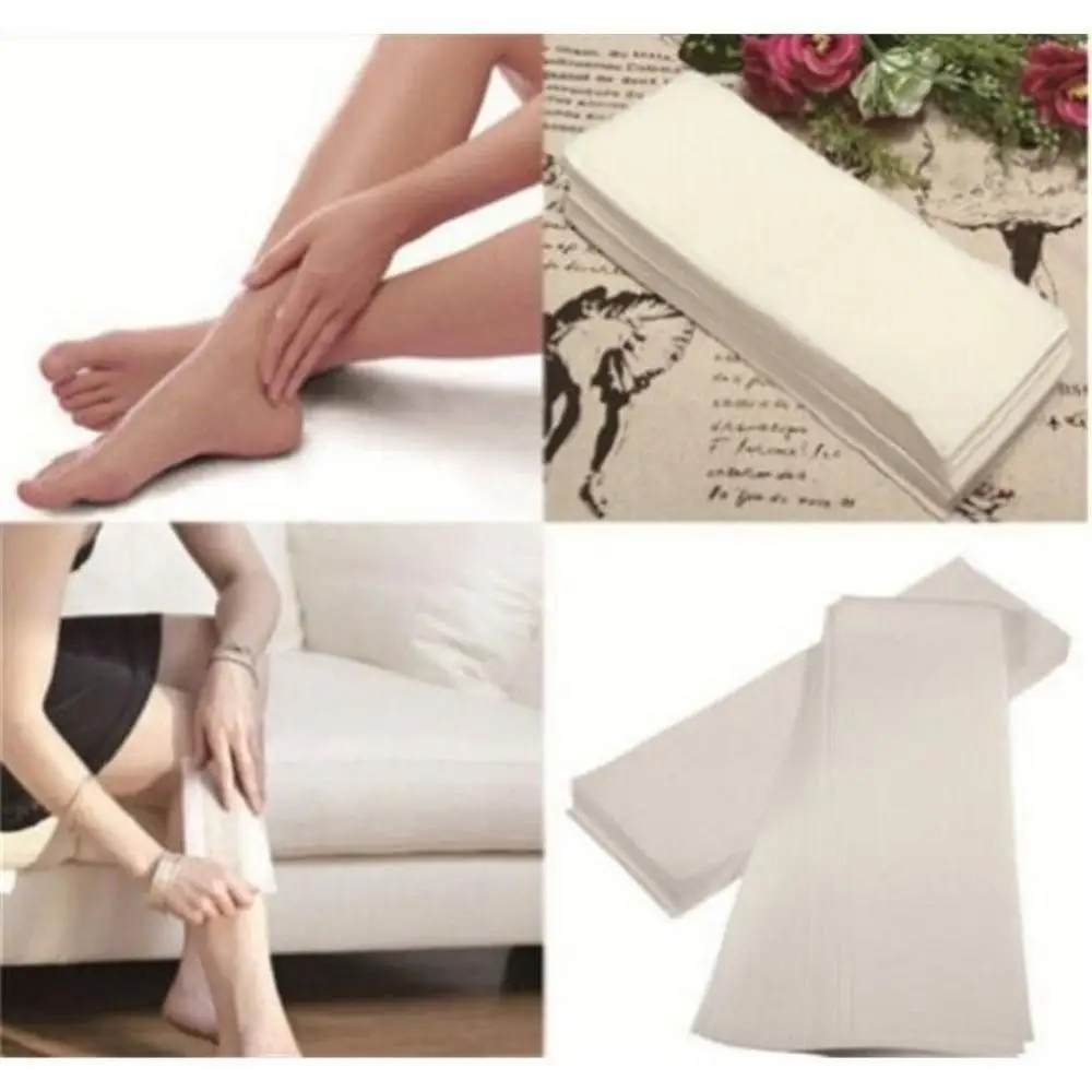 

New 100Pcs Lady Disposable Non-woven Wax Depilatory Paper Arm Leg Hair Removal Strip