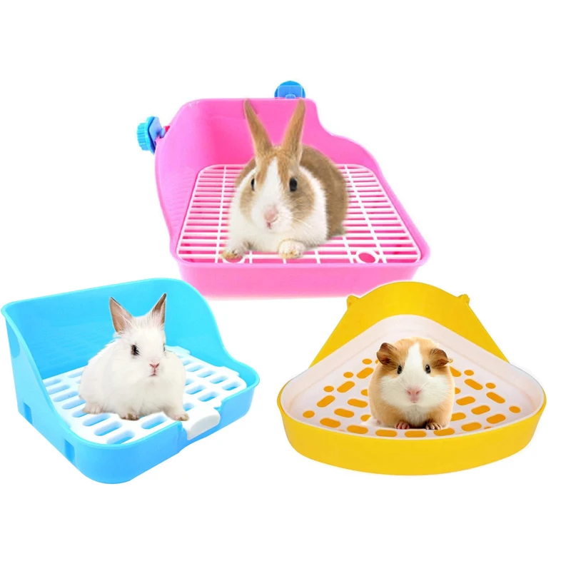 

Pet Rabbit Corner Tray Cleaning Cat Box Furniture For Kitty Hamster Chinchilla Cats Small Animal Pets Toilet Litter Pan