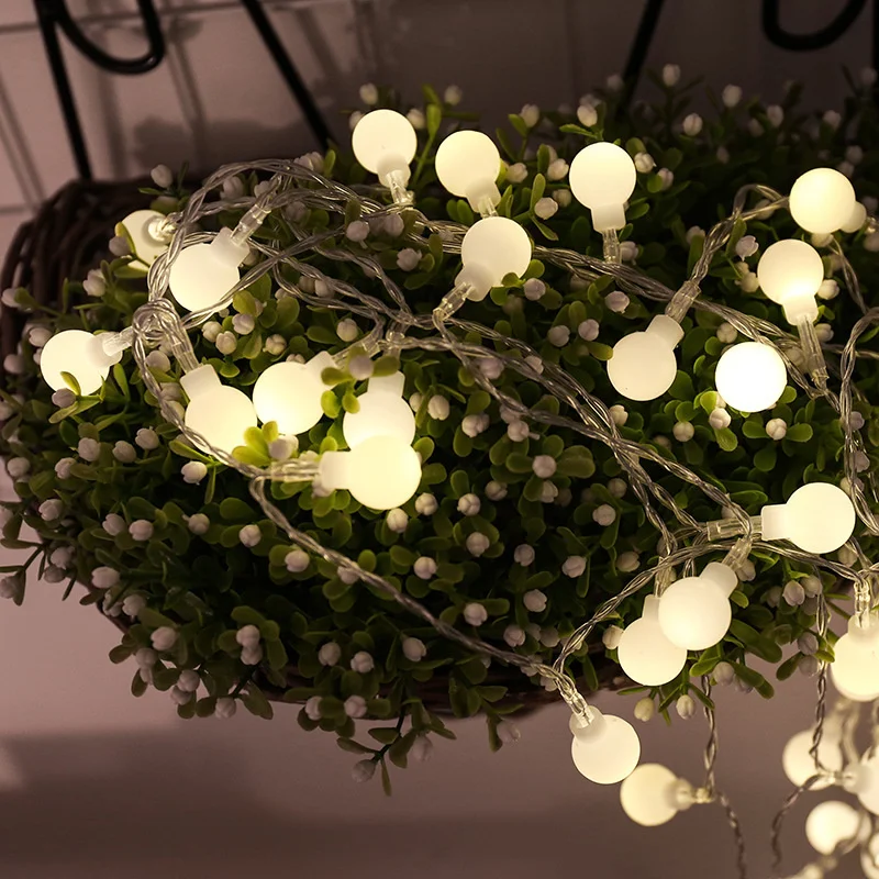 

5M 10M 12M New Holiday Christmas Party Decor Light String LED Crystal Clear Ball Fairy String Light Wedding Outdoor Decor Lamp