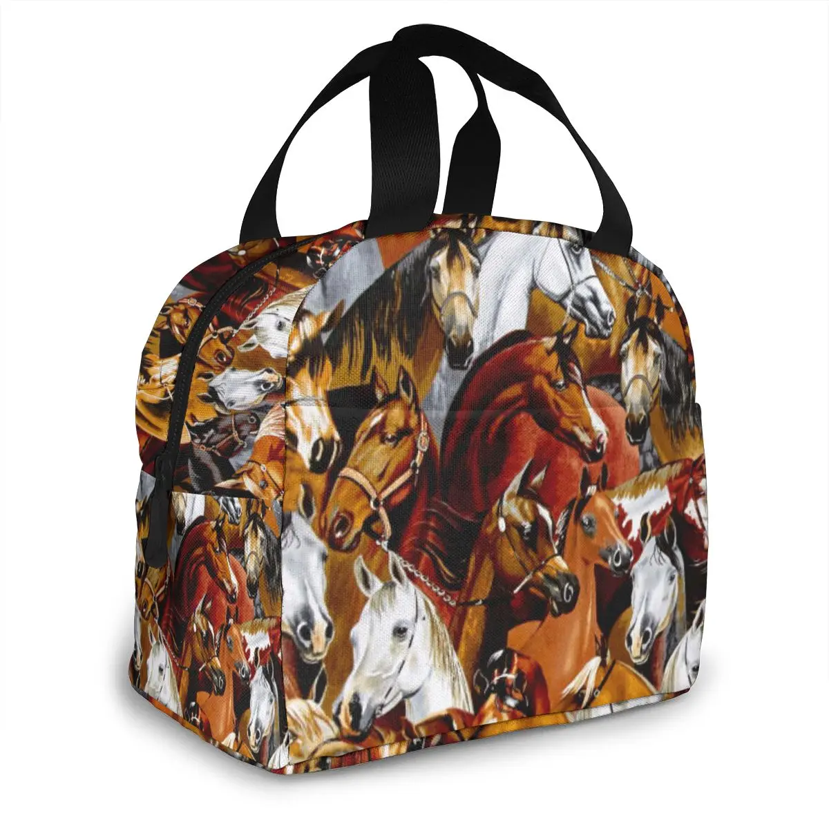 

Школьные сумки-тоуты, портативные термальные термосумки из ткани Оксфорд с рисунком Crazy Horse, Женский контейнер для обеда