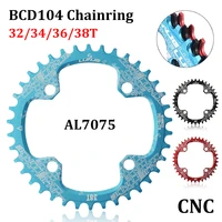 lunje 104bcd bicycle chainrings 32t 34t 36t 38t round narrow wide chainring chainwheel mtb mountain bike parts