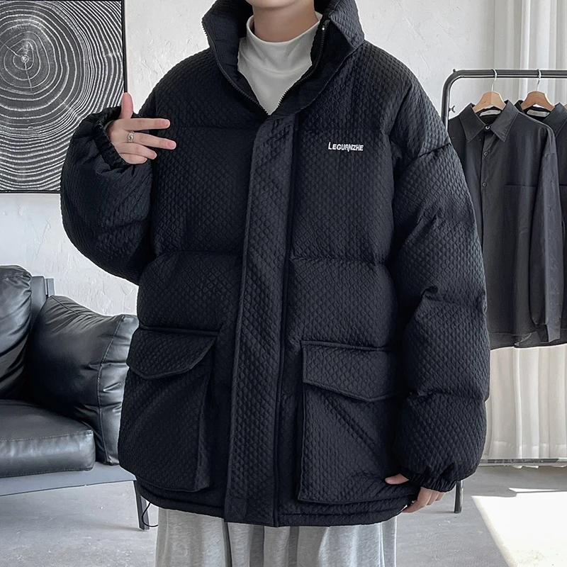 Winter New Men Parkas Down Padded Jacket Street Oversized Cotton Jacket Hip Hop Fashion Thick Warm Coat Outwear Windproof Jacket