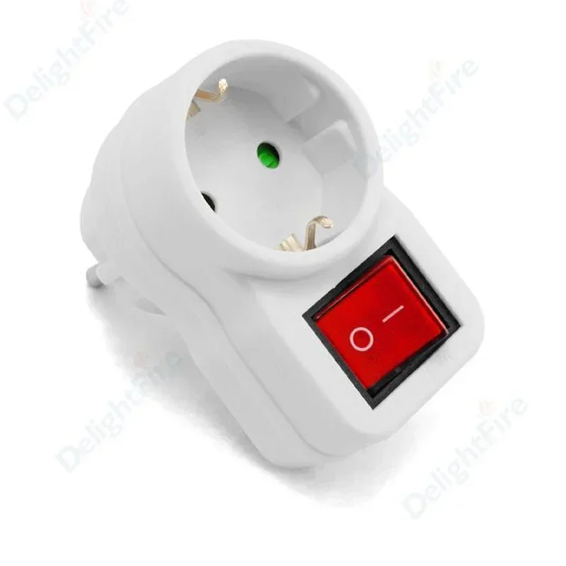 Адаптер вилки европейского стандарта с переключателем ВКЛ/ВЫКЛ Розетка питания