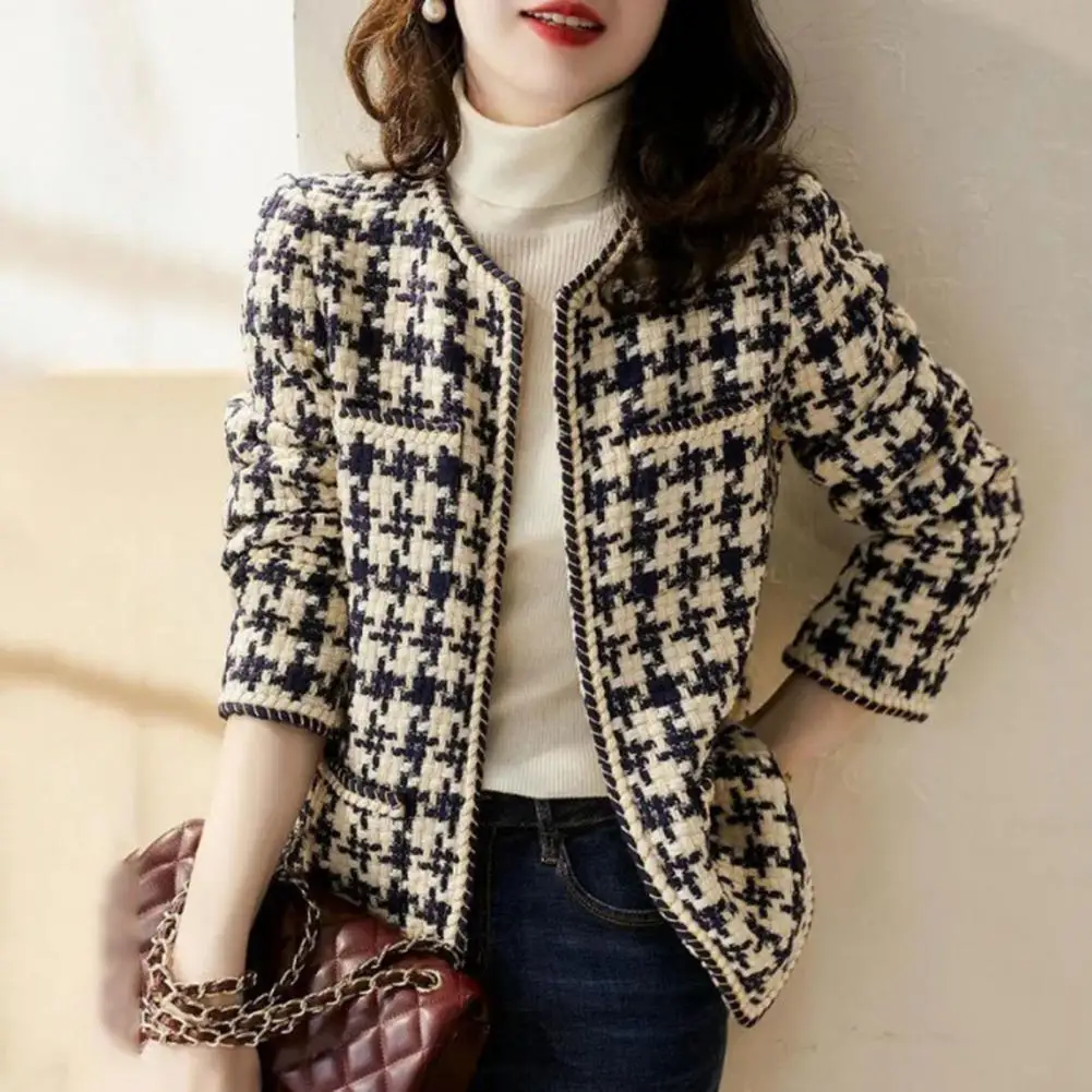 

Women Sweater Coat 2022 Thicken Knit Cardigans Women Jacket Loose Plaid Long Sleeve Coat Korean Style Woman Coat Sueter Feminino