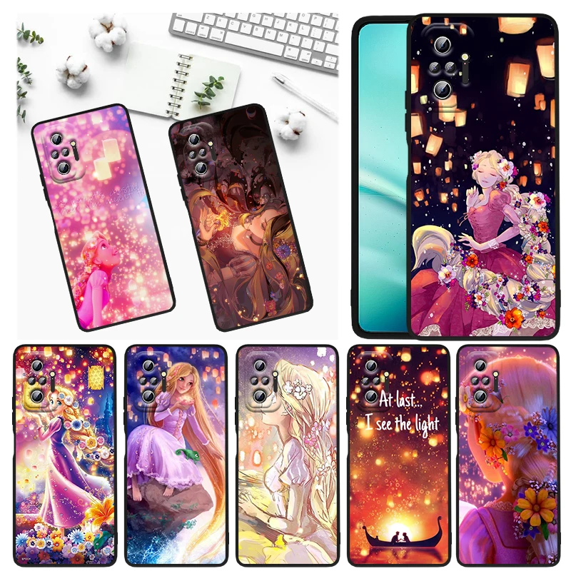 

Disney Le Pei Tangled For Xiaomi Redmi Note 11E 11S 11 11T 10 10S 9 9T 9S 8 8T Pro 5G 7 5 Black Soft Phone Case Funda