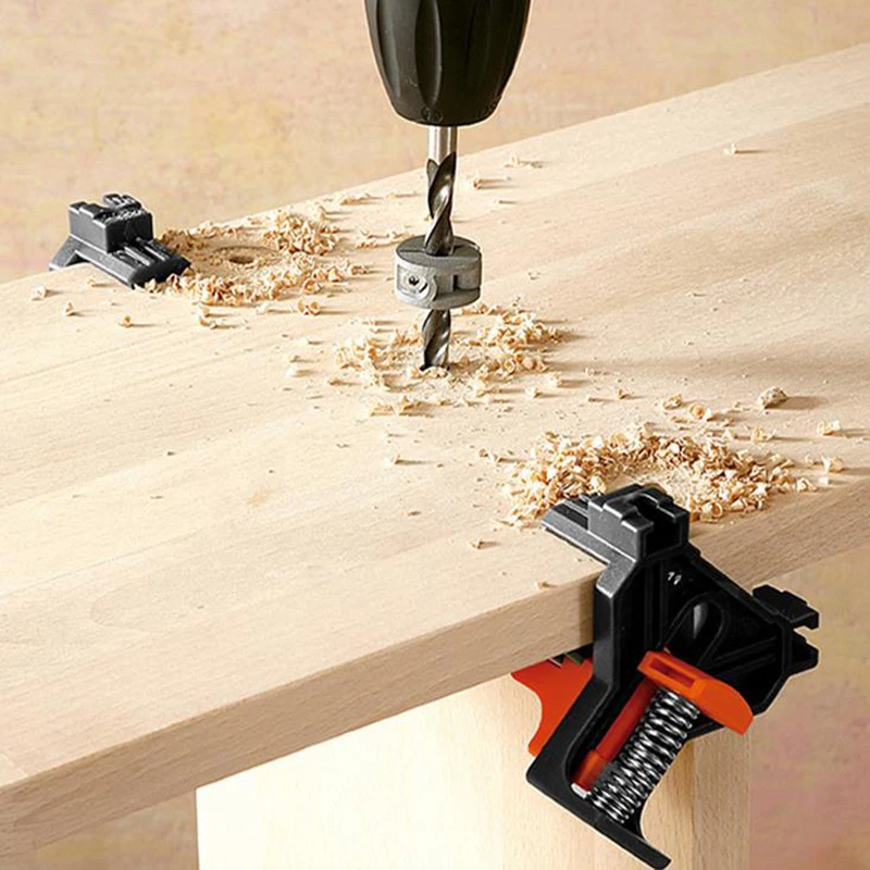 

4pcs Woodworking Right Angle Clip 60°90°120°Fixer Photo Frame Clip Picture Frame Clip Household Tools Woodworking Quick Clip