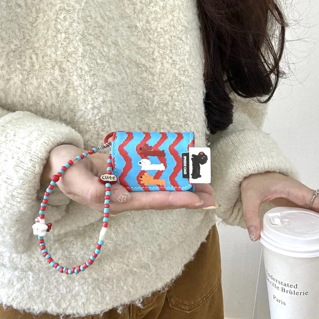 Противоударный защитный чехол для AirPods 1 или 2 3 Pro из мягкой кожи с подвеской в