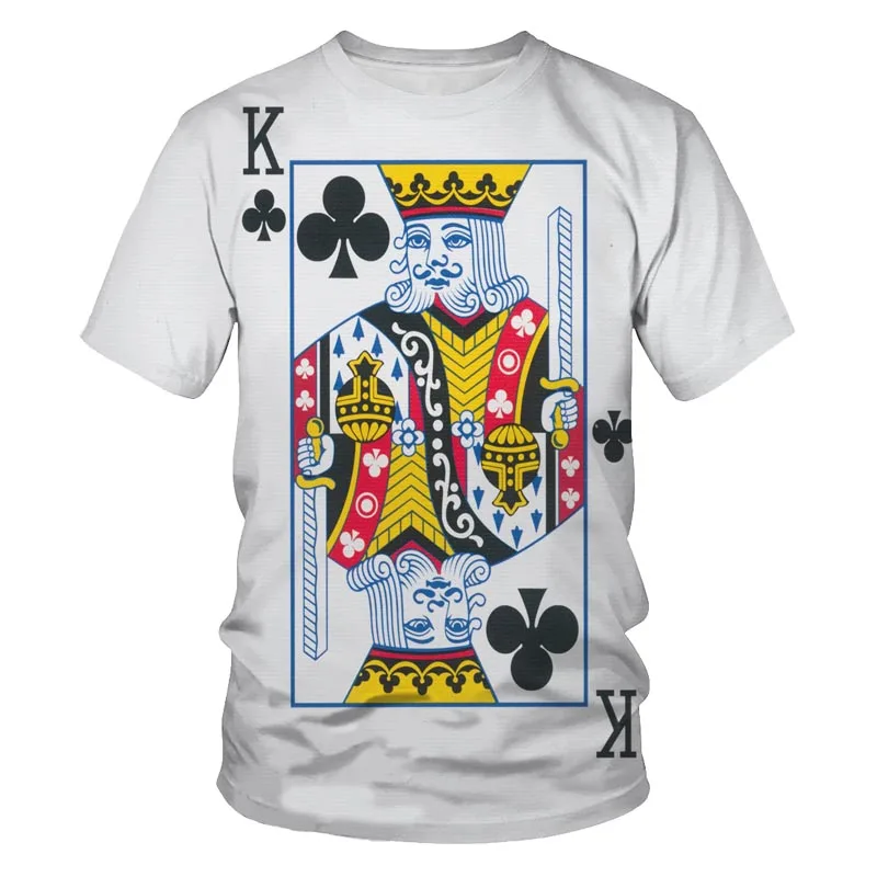

Playing Cards 3D Printing Men's and Women's Fashion T-shirt Plum K Poker Harajuku Street Clothing Kids Boys Comfortable T Shirt