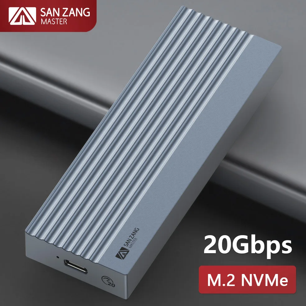 

SANZANG M.2 NVMe SSD Enclosure 20Gbps USB 3.0 Type C PCIe HD External Case USB3 M2 Storage Box Cover Solid State Hard Drive Disk