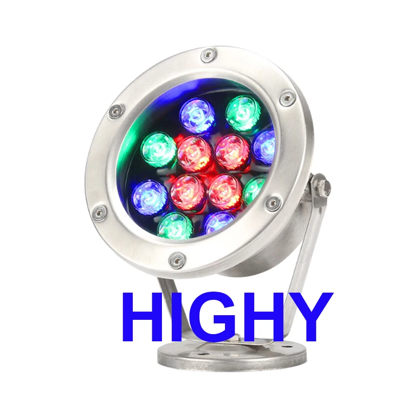 RGB светодиодная подводная лампа 3 Вт 9 18 27 стандартный погружной IP68 ночной