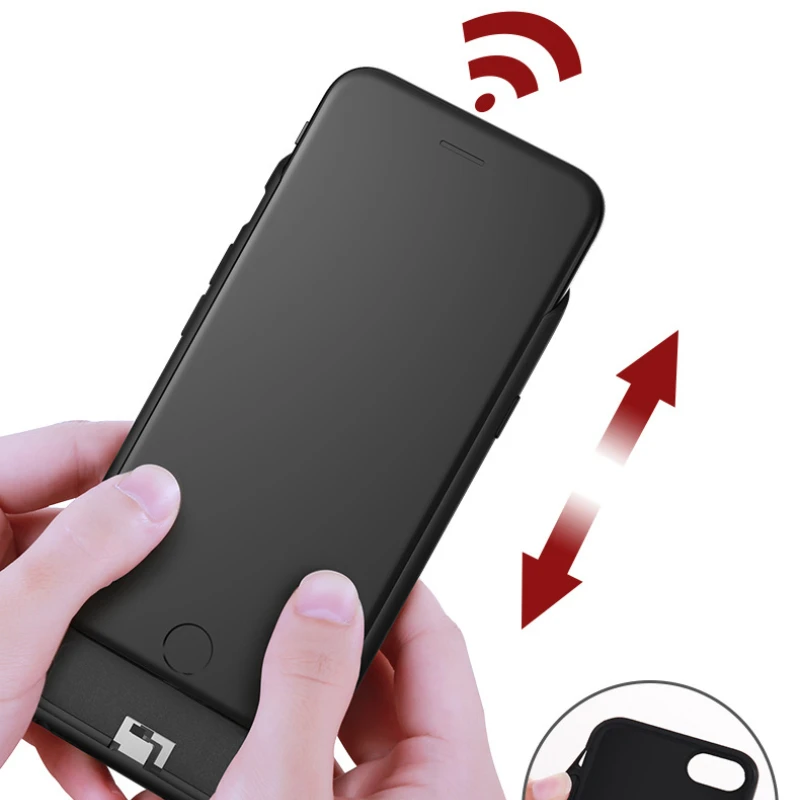 Тонкий ультратонкий резервный аккумулятор емкостью 8000 мАч для iPhone 6/7/8 plus SE2 SE3
