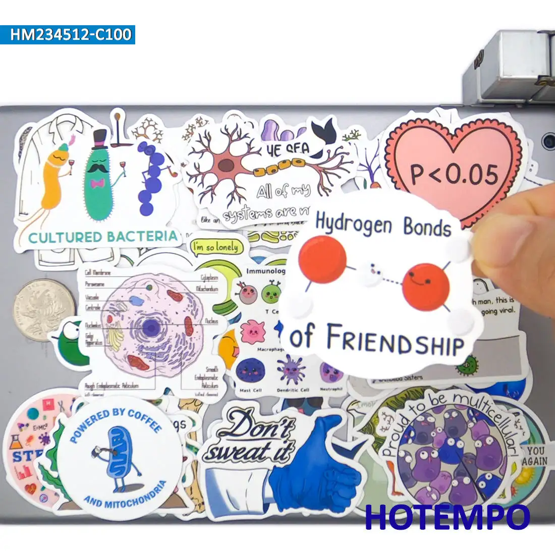 50/100 шт Забавные естественнонаучные граффити Стикеры в стиле биологии для