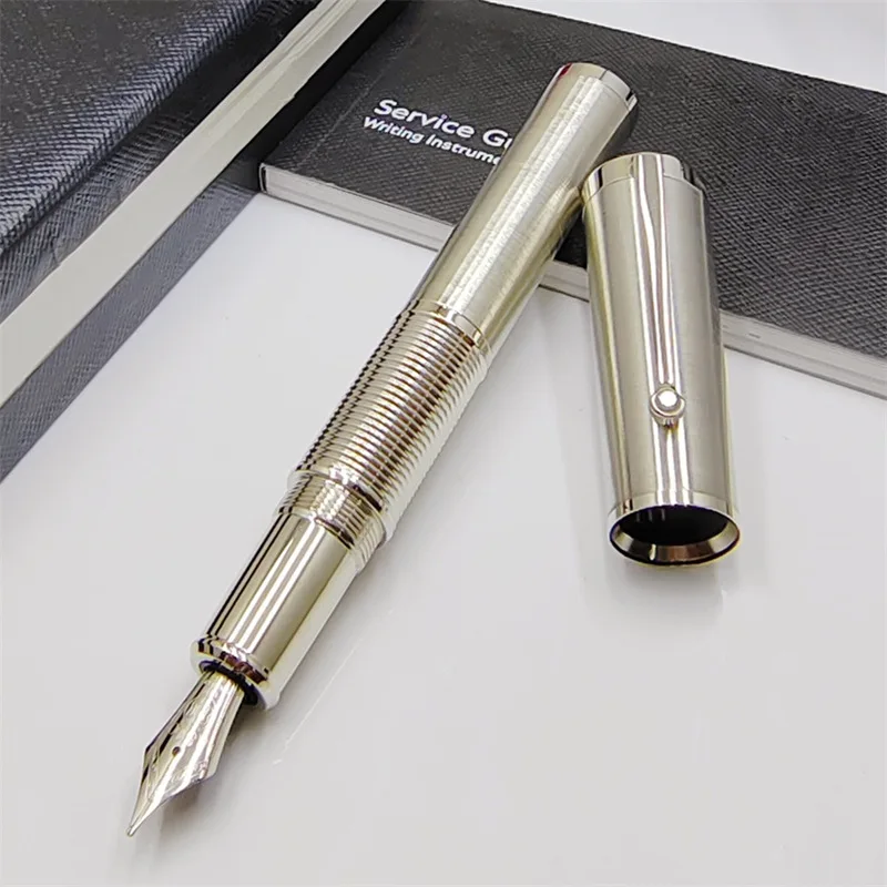 

MOM 2023 новые чернильные ручки MB Gandhi уникальный металлический дизайн углеродное волокно серебристый шариковый стержень письмо подарок канцелярские товары с серийным номером