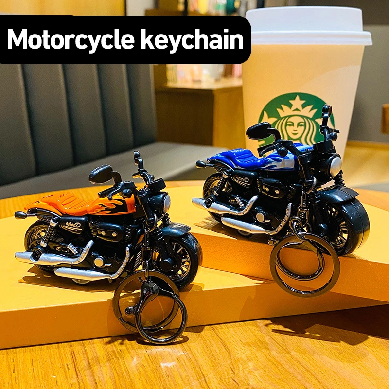 

Mini Motorcycle Return Keychain Backpack Hook Creative Personality Cool Toy Model Pendant Exquisite Gift Children's Toys