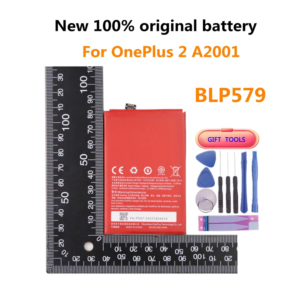 

100% Original Replacement Battery For OnePlus 2 A2001 High Quality 3300mAh BLP579 mobile Phone Battery Batteries Tools Kits