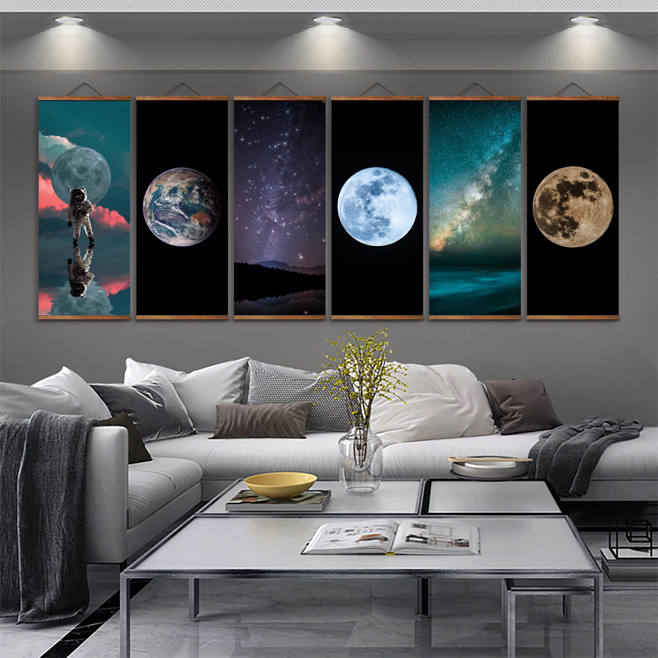 

Декоративные настенные художественные плакаты MT0980 в китайском стиле, холст с изображением Галактики (космический молочный путь, Сатурн, Ма...