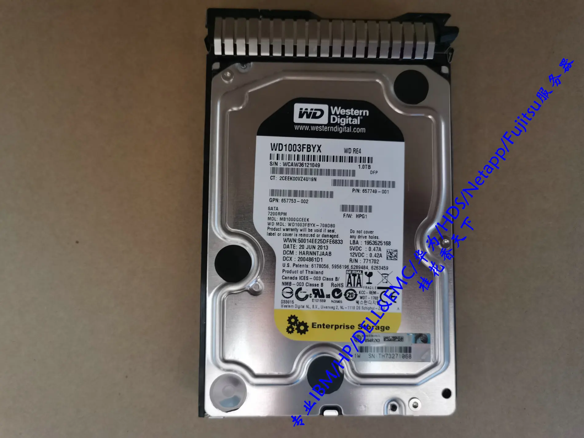 

HP 657750-B21 657739-001 1TB 7.2K SATA 3.5 G8G9 original hard drive