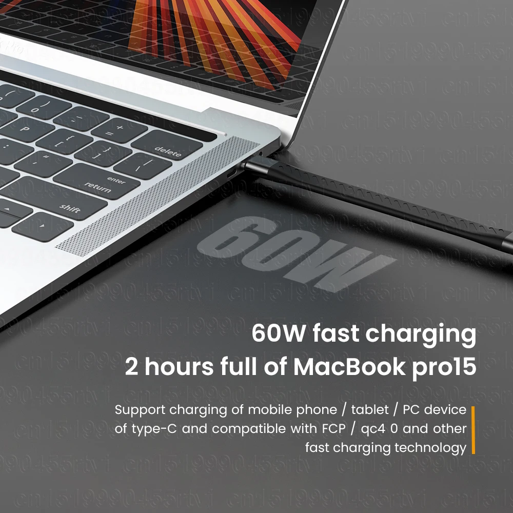 PD 60 Вт USB 3 1 Gen2 Type C к кабель для передачи данных 3A USB-C to зарядный внешний